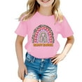 thumbnail image 2 of Bysome Easter T Shirts For Girl Crew Neck Short Sleeve Bunny Cartoon Print Summer Casual Soft Pink Girls Tees Size 1-2 Years, 2 of 3