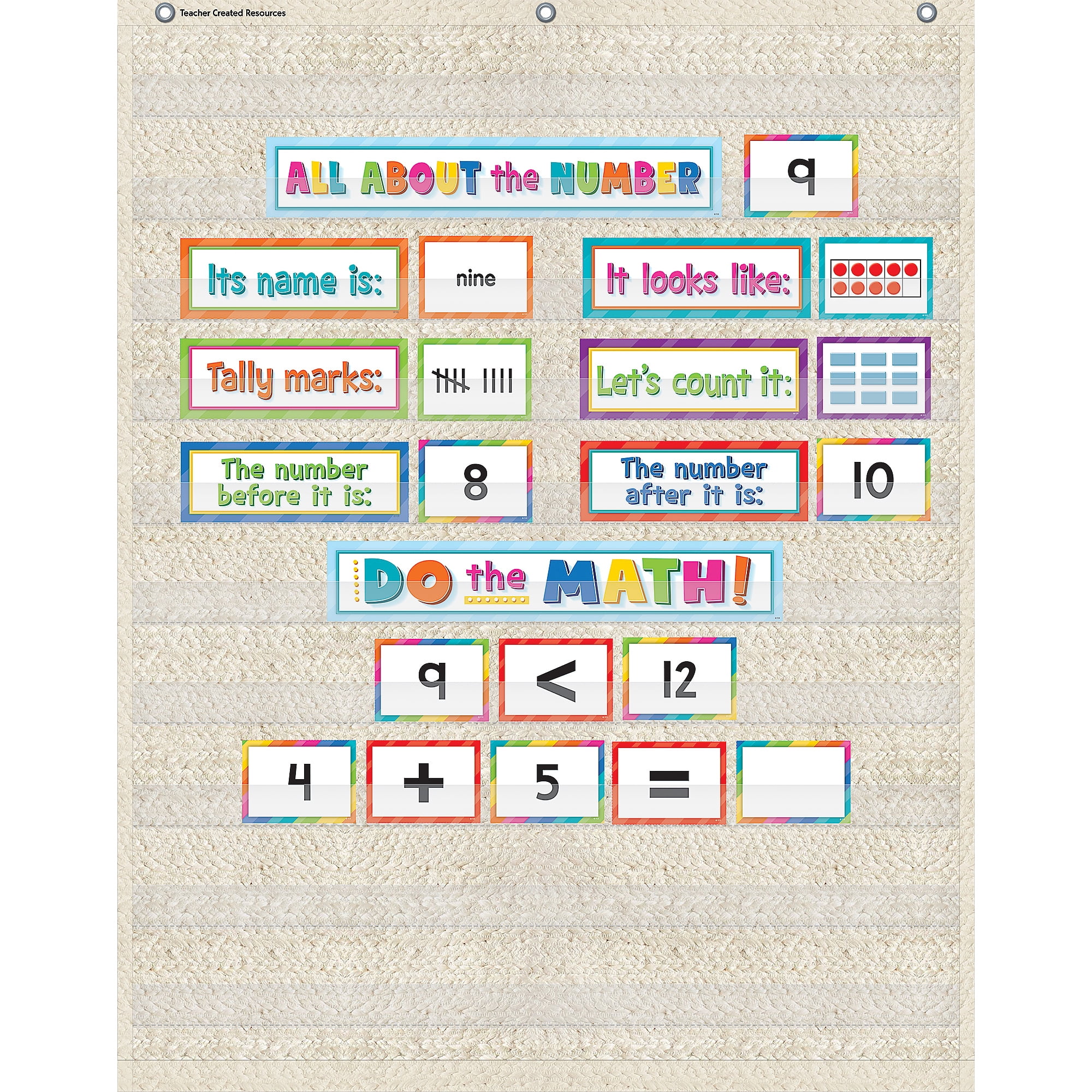 Teacher Created Resources Woven 10 Pocket Chart, 34" x 44"
