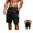 Black, variant on FOPSUFGWFO Men's Cargo Shorts Camo Elastic Mid Waist Drawstring Shorts Knee Length Daily Wear Outgoing Athletic Shorts With Pockets Dark Gray 3XL