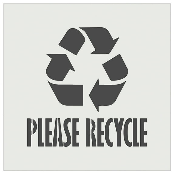 Please Recycle with Symbol DIY Cookie Wall Craft Stencil - 7.0 Inch