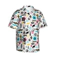 thumbnail image 2 of Uemuo Dinosaur Printed Regular Fit Short Sleeve Casual Hawaiian Shirt for Men,Aloha shirt,Tropical shirt,Floral print shirt,Vacation Beach shirt-Large, 2 of 9