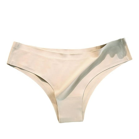 Skymirror Women Panties Seamless Mid Waist Ice Silk Good Breathability Solid Color Slim Fit Thin Quick Dry Casual Sport Underpants Lady Briefs