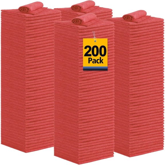 Microfiber Cleaning Cloth, 50PK Reusable Shop Rags Bulk Microfiber Cleaning Cloth Lint Free Cleaning Towels for Car Kitchen Automotive Bar Mechanic Restaurant Garage, 11.5"x11.5", Multicolor