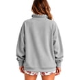 thumbnail image 4 of Womens Sweatshirt Mock Neck Henley Pullover Oversized Fall Outfits,2XL, 4 of 9