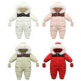 thumbnail image 3 of GYRATEDREAM Infant Baby Jumpsuit Outfit Toddler Snowsuit Winter Coat Fleece Hooded Romper Jumpsuit Boys Girls Onesie Warm Bodysuit for 6-24 Months, 3 of 3