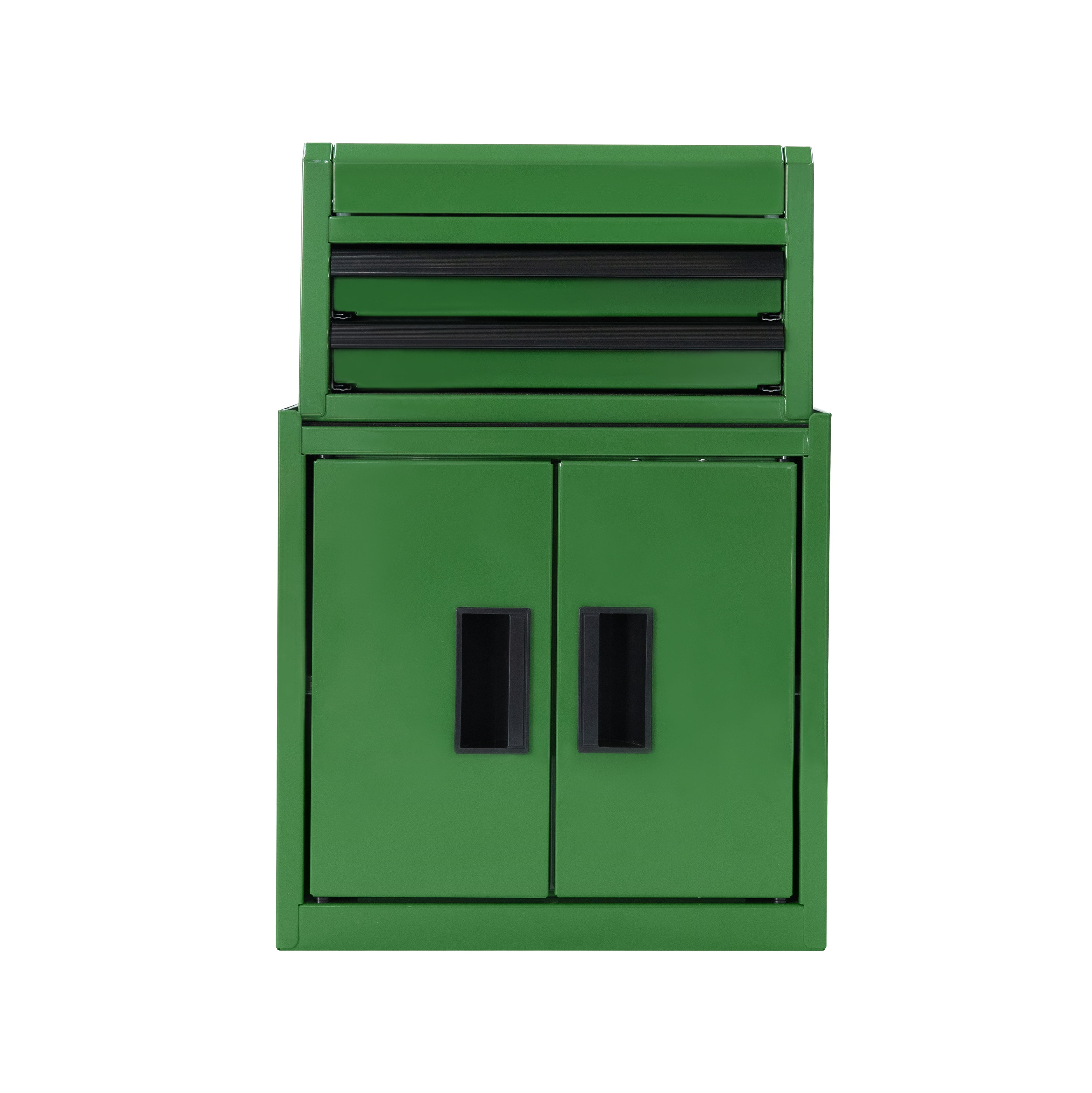 Hyper Tough Mini Tool Cabinet, 11.6-inch Steel Storage, Green, Double Doors, Non-Slip Top Mat