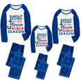 thumbnail image 2 of iHapHap Family Matching Christmas Pajamas Cotton Blend Long Sleeve Blue Plaid Sleep Set, 5-6Y-Kid, 2 of 6