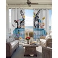 thumbnail image 4 of Blue Truck Cow Blackout Curtains 84 Inches Long, Animals Spring Floral Butterfly Farmhouse Thermal Insulated Black Out Curtains, Darkening Window Curtain for Bedroom Living Room 42"x84" 2 Panels, 4 of 9