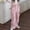 Pink, variant on Girls Cargo Pants Casual Solid Color Wide Leg Slacks Oversized Straight Multi Pockets Kids Long Trousers Daily Wearing