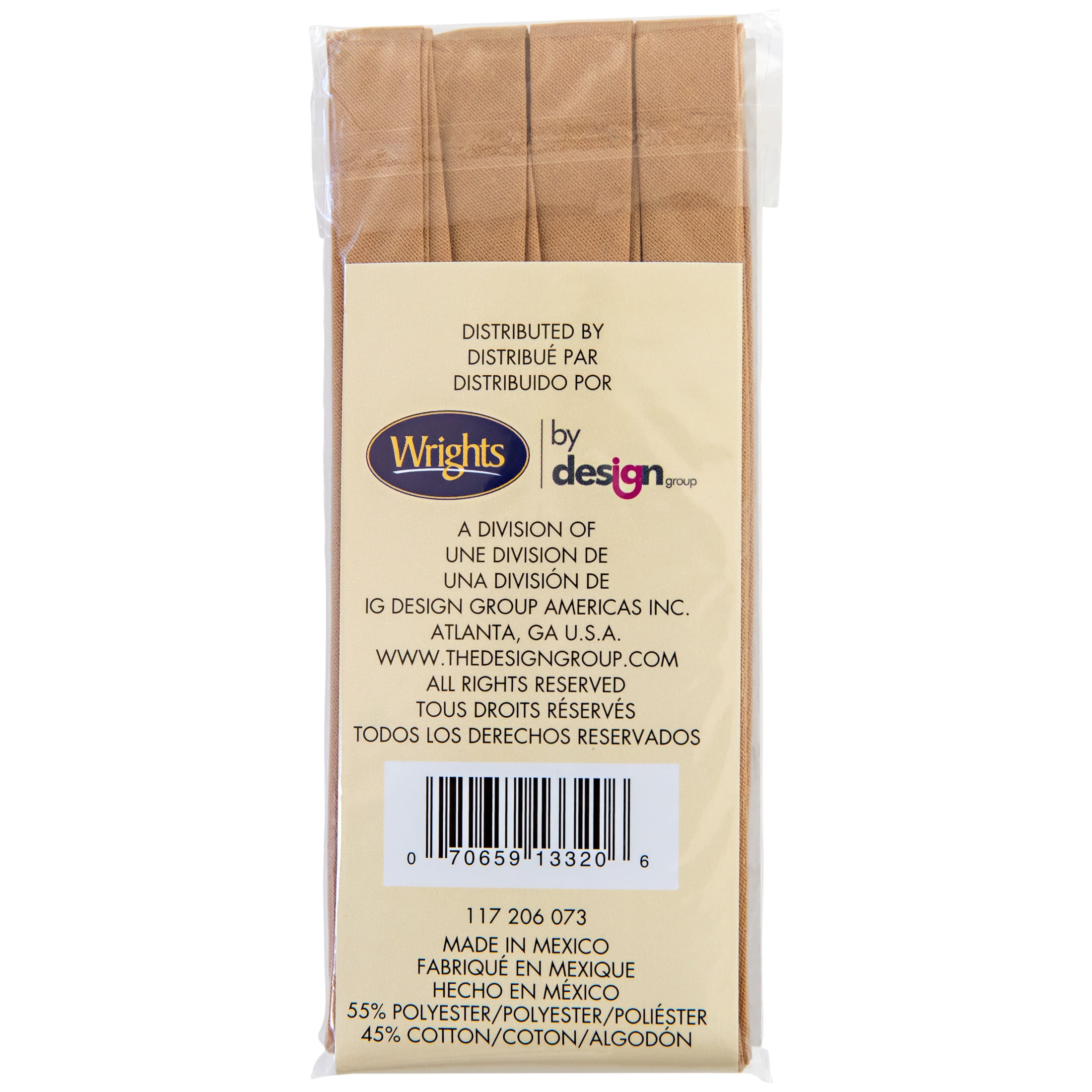 Wrights Extra Wide Double Fold Bias Tape Khaki