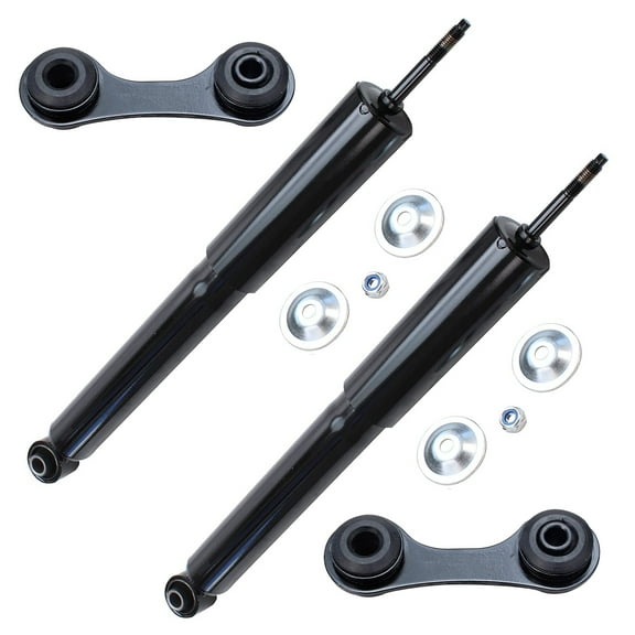 Detroit Axle - Rear Shock Absorbers for 04-12 Chevy Malibu Pontiac G6 Saturn Aura, 2 Shock Absorbers 2 Sway Bar Links 2004 2005 2006 2007 2008 2009 2010 2011 2012 Replacement