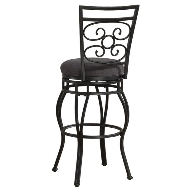 Bowery Hill 30 Transitional Swivel Bar Stool In Charcoal Gray Walmart Com Walmart Com