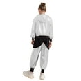 thumbnail image 2 of Haitryli Girls Boys 2 Piece Hip Hop Jazz Modern Dance Outfits Metallic Hooded Jacket and Jogger Pants Set Strretwear Silver 9-10, 2 of 7
