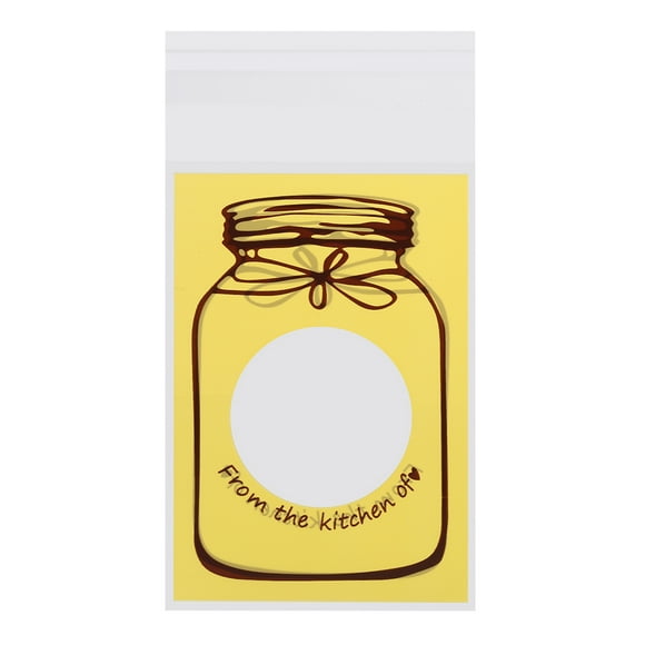 100 pièces/paquet de beaux sacs de bonbons à biscuits sacs de friandises sacs d'emballage cadeau pour offrir en cadeau(7 * 10+3 jaune)