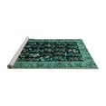 thumbnail image 2 of Ahgly Company Machine Washable Indoor Round Animal Turquoise Blue Traditional Area Rugs, 5' Round, 2 of 4