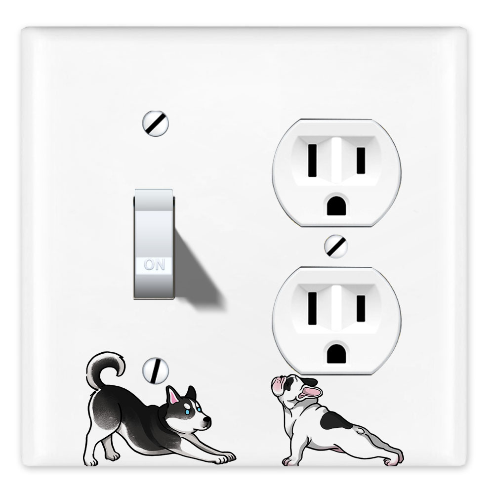 French Bulldog Dog Double Plate Covers