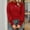 Red, variant on Women's Fall Crew Neck Pullover Sweater Cute Long Puff Sleeve Knit Sweater Pompom Top Womens Long Sleeve Top plus Size Shirts for Women 4x Women Tops And Blouses Long Sleeve Acting Pro Tunic Long T