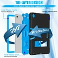 thumbnail image 4 of Decase Heavy Case for Lenovo Tab M10 Plus 2022 3rd Gen 10.6 Inch, Hybrid Shockproof Rugged Case with Built-in Kickstand, Black+Blue, 4 of 9