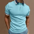 thumbnail image 2 of Sngxgn Men's Short Sleeve Regular Fit Soft Polo Shirt(Light Blue,XXL), 2 of 7
