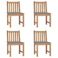 thumbnail image 1 of Juego de sillas de patio VidaXL, 4 sillas con cojines de madera de teca, color marrón, 1 of 9