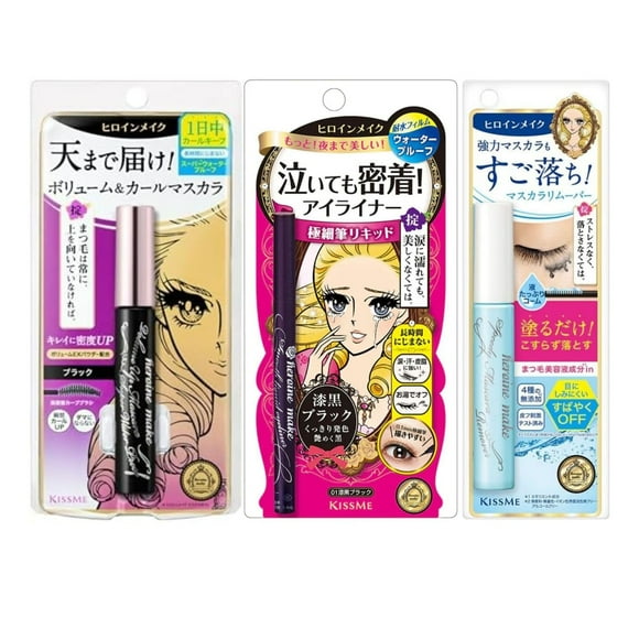 Set de maquillaje Heroine Make, máscara voluminizadora, delineador de ojos y removedor