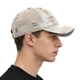 thumbnail image 5 of Women's Distressed Denim Baseball Cap, Washable Cotton Cap, Trendy American Style Dad Hat for Women, Y2K Fashion Casual Daily Wear Outdoor Cap Beige, 5 of 7