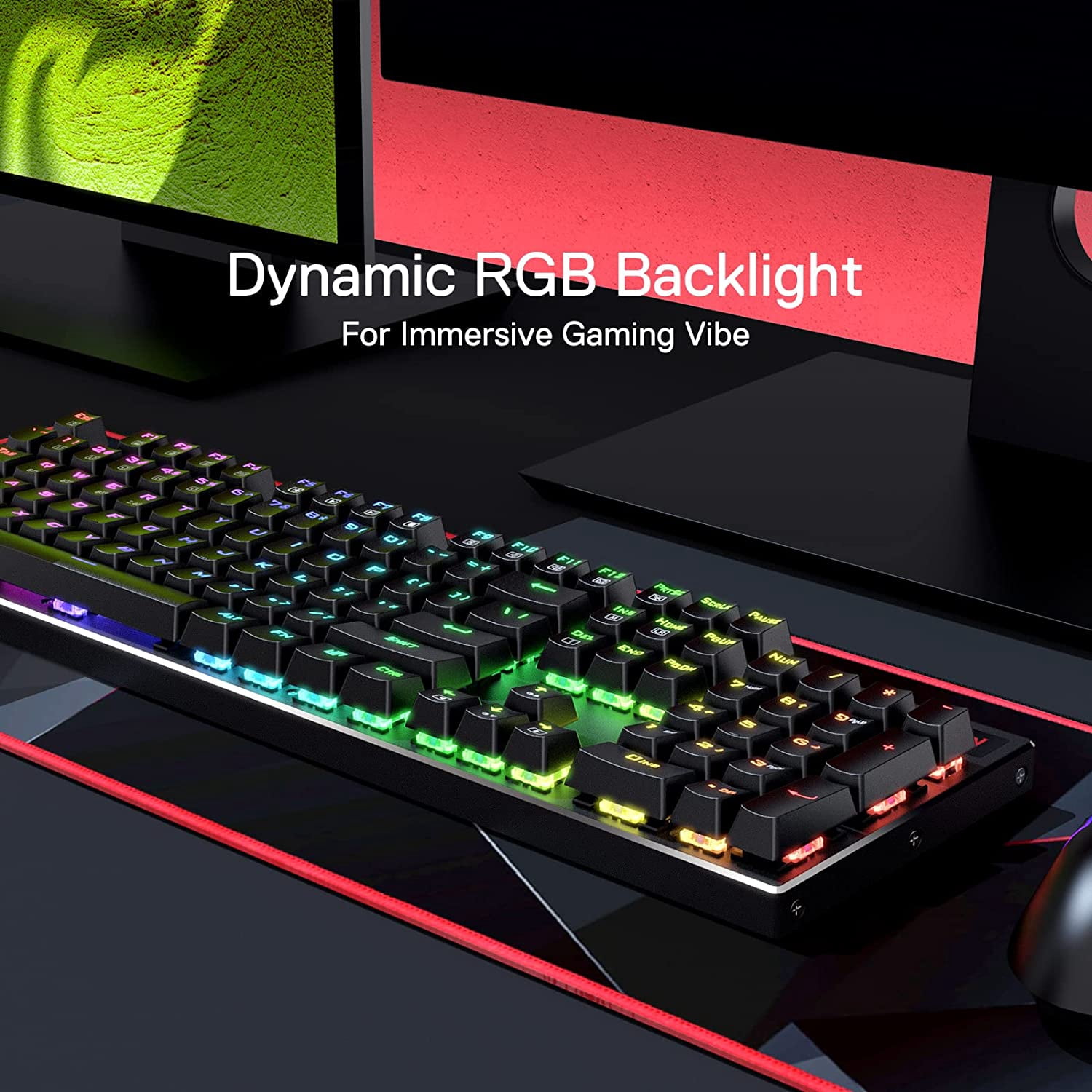 K556 PRO Upgraded Wireless RGB Gaming Keyboard, BT/2.4Ghz Tri-Mode Aluminum Mechanical Keyboard w/No-Lag Connection, Hot-Swap Linear Quiet Red Switch