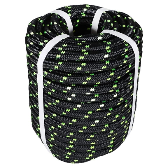 1/2 Inch x 100 FT Double Braid Polyester Arborist Rigging Rope,Nylon Pulling Rope Arborist Rigging Rope Sailing Rope for Camping Arborist Gardening Marine, Black & Green