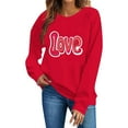 thumbnail image 6 of VKOYWKM Love Sweatshirt for Women Oversized Crew Neck Red Valentine's Day Sweatshirts Funny Letter Print Long Sleeve Pullover Spring Fashion, 6 of 6
