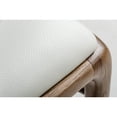 thumbnail image 2 of Leatherette Upholstered Wingback Design Chair with Wooden Legs and Bar Support, White and Brown- Saltoro Sherpi, 2 of 3