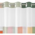thumbnail image 1 of Americanflat Rideau de Douche Sans Crochets 72x75 - Rideau de Douche Moderne à Rayures Résistant à l'Eau avec Panneau Transparent, Doublure à Encliqueter et Oeillets - 100 % Polyester - Rose, Vert Sauge, Terre Cuite, Pêche et Blanc, 1 of 5