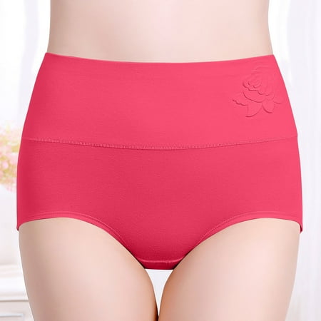 APEXFWDT 4 Pack Womens Underwear Bikini Panties Soft Hipster Panty Ladies Stretch Full Cover Briefs for Women Comfy Briefs Underpants XXXL Watermelon Red