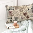 Jgfou Abstract Coffee Pattern With Letters Print Queen Size Pillowcases