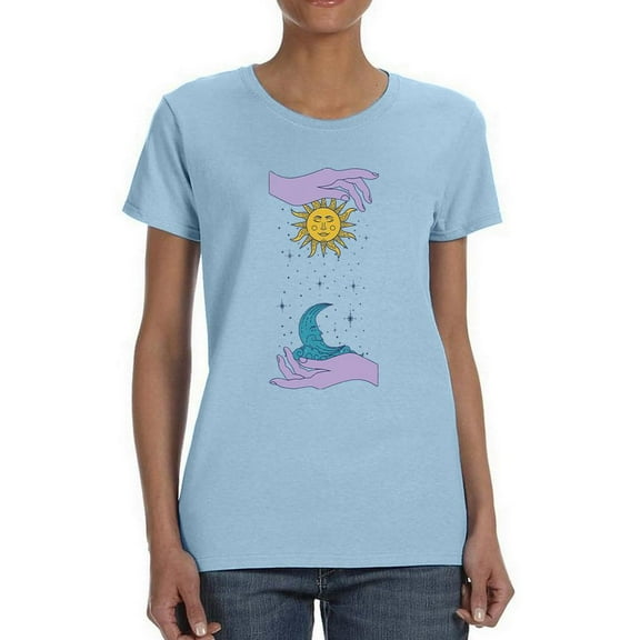 Holding The Sun And The Moon T-Shirt Women -Smartprints Designs, Female Large