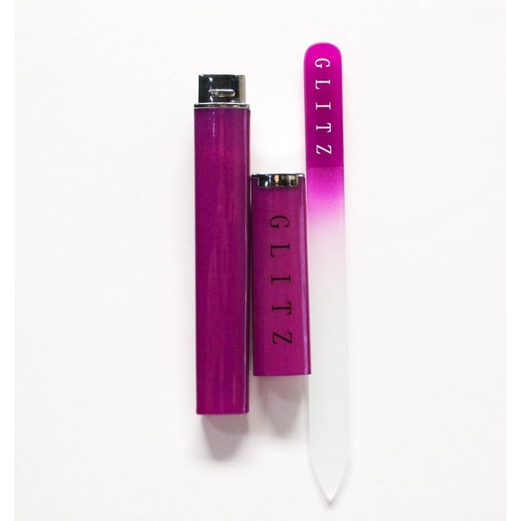 GLITZ Crystal Glass File With FUSCHIA Case Pointed Tip 5.5"