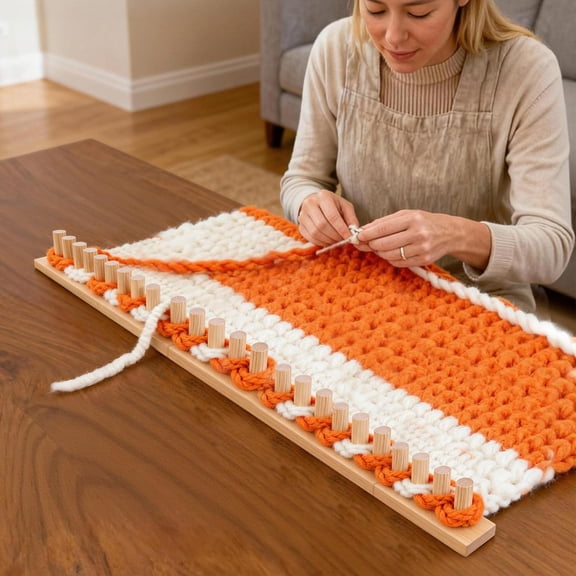 76.77 in Chunky Yarn Blanket Frame Adjustable Size Hand Knitting Kit Easy to Handle for Cozy Handmade Blanket Ideal for DIY Beginner