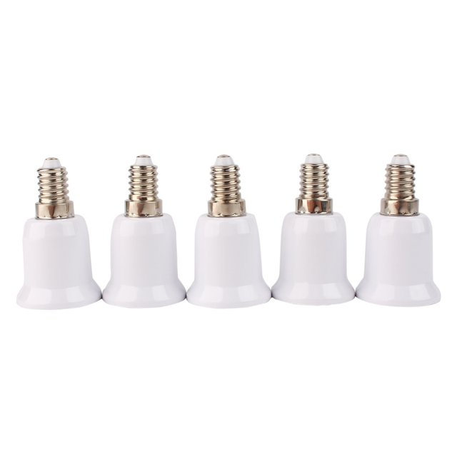 5X ADATTATORE CONVERTITORE RIDUZIONE LAMPADE DA E14 A E27 PORTALAMPADE EM