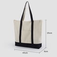 thumbnail image 2 of Bolso de lona de moda con bolsillo exterior y cierre de cremallera superior, esencial para el uso diario. Negro, 2 of 5