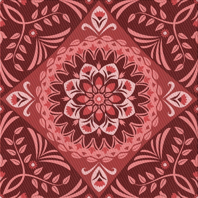 Ahgly Tapis d'Intérieur Lavable en Machine Carré Transitionnel Rouge Canneberge, 7 Pieds Carré