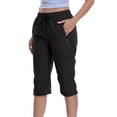 thumbnail image 2 of Axiiglly Cargo Capris for Women Quick Dry Zipper Pockets Drawstring Elastic Waist Outdoor Cropped Pants for Hiking Travel, S-3XL, 2 of 7