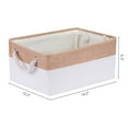 Unique Bargains Storage Bin with Handle Fabric Cube Beige/Brown 14*10*6