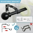 thumbnail image 4 of FLY HAWK Black Curtain Rods for Windows 30" to 152", 5/8 Inch Extra Long Curtain Rod with Brackets, 4 of 6