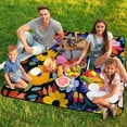 thumbnail image 7 of Vibrant Colorful Floral Seamless Pattern Waterproof Picnic Blanket with Foldable Zipper, Suitable for Outdoor Use, Suitable for Travel, Camping, Beaches, Parks, Grasslands, Picnic Blanket Accessories, 7 of 7
