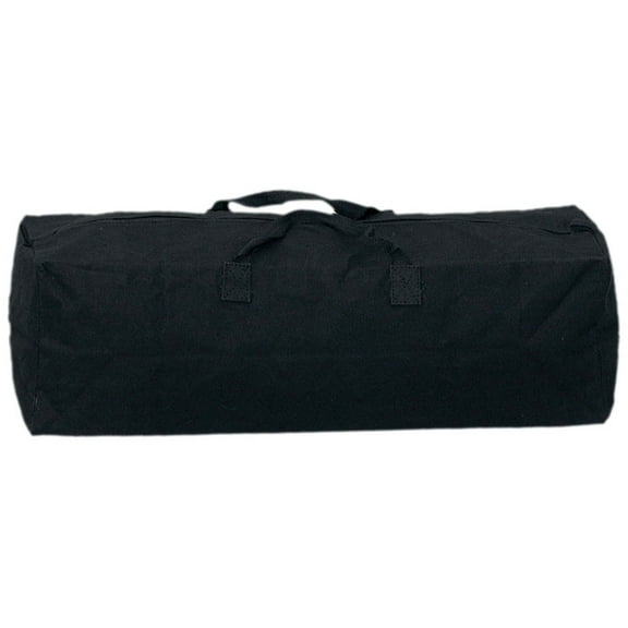 HAWK Military-Style Black Canvas Duffle Bag | 16" x 8" x 9" (40.6 cm x 20.3 cm x 22.9 cm) | Reinforced Stitching | Secure Zipper | Durable Handle