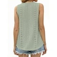 thumbnail image 3 of MOYIKO Tank Tops for Women Eyelet V Neck Trendy Sleeveless Tops Dressy Casual Flowy Summer Shirts Loose Fit, 3 of 7