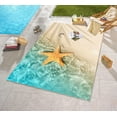 thumbnail image 3 of 3D Coastal Ocean Beach Theme Indoor Outdooor Area Rug 3x4ft Teal Beige Star Fish Reversible Rug for Livingroom Bedroom Patio Deck Backyard Balcony Floor Carpet Mat, 3 of 7