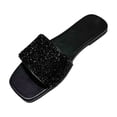 thumbnail image 2 of Women's Dressy Flat Sandals Slip On Summer Beach Sandals Black 6, 2 of 7