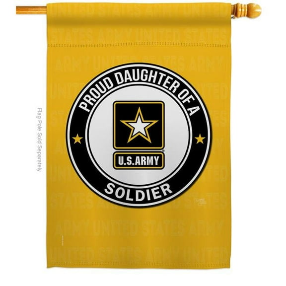 Breeze Decor H108524-BO Proud Daughter Soldier House Flag Armed Forces Army 28 x 40 in. Double-Sided Decorative Vertical Flags for Decoration Banner Garden Yard Gift