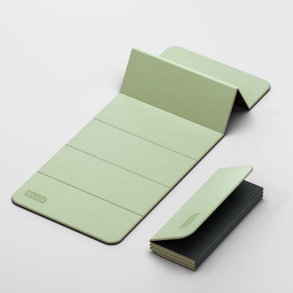 BAIMA Travel Yoga Mat 8 mm Thick, Multicolor Workout Mats for Home Gym,Portable for Camping or Travel Exercise Mat(Green & Black)