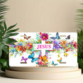 thumbnail image 6 of 1 Pcs 2D Flat License Plate Covers & Frames, Jesus with Flowers and For Decorative Front, Waterproof For Decoration Aluminum License Plate Covers & Frames Cover For Men Women, 12" X 6", 6 of 7